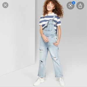Wild fable Jean distressed overalls size XS